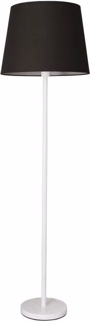 ValueLights Charlie Classic Floor Lamp with Black and White Fabric Cone Shade