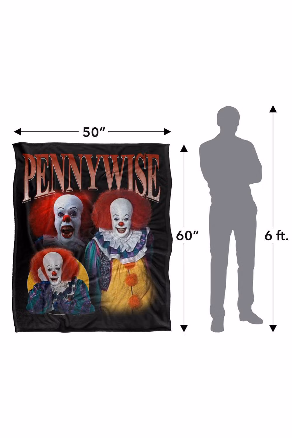 LOGOVISION It The Movie Pennywise Super Soft Fleece Throw Blanket, Multicolour – 8