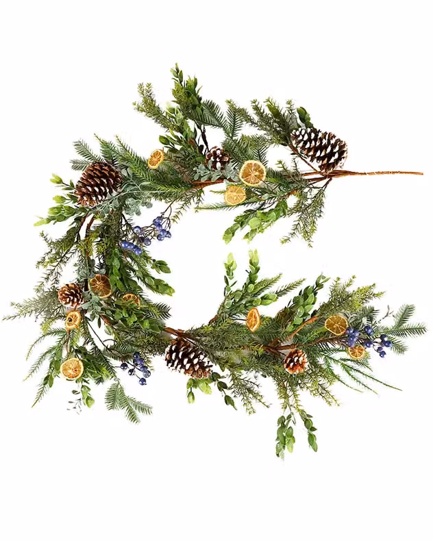 Dibor Fruits of the Forest Christmas Table Decoration Garland, Multicolour, 1.5m – 2