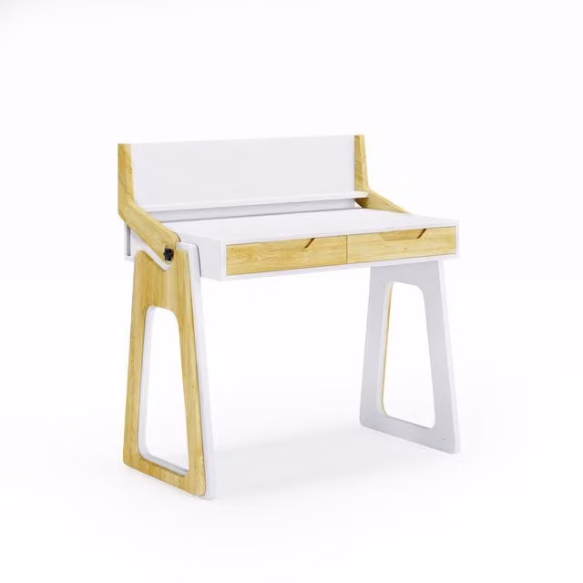 Alphason Palmer Height Adjustable Computer Desk in White and Oak