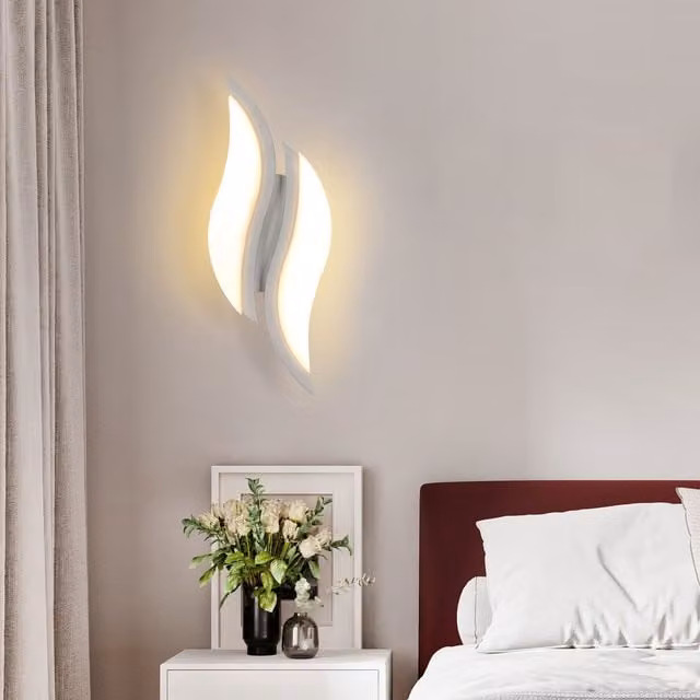 COMELY Leaf Shaped LED Indoor Wall Light, Warm White 3000K, White – 1