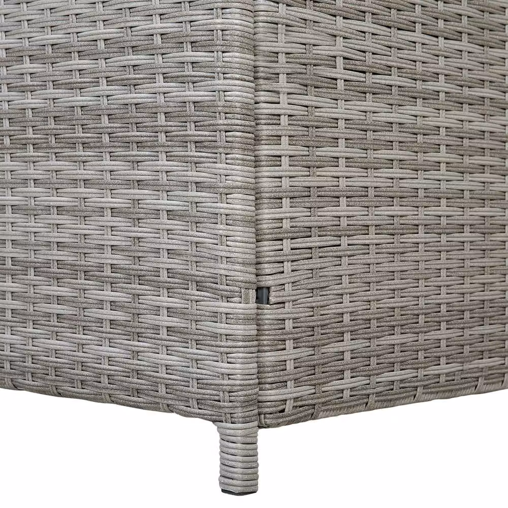 Wyld and Coco Grey Faux Rattan Outdoor Storage Box W: 158 cm, D: 63 cm, H: 66 cm – 7