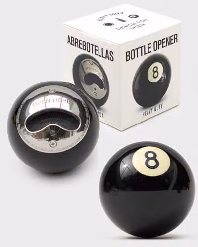 Suck UK Black 8 Ball Bottle Opener with Ergonomic Grip and Stainless Steel Construction – 1