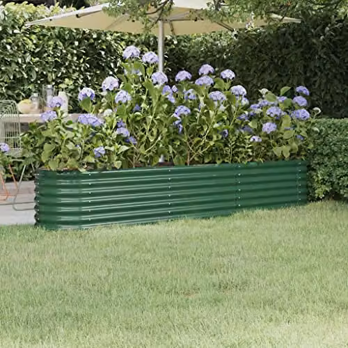 vidaXL Green Galvanised Steel Raised Bed W/D/H: 224 x 40 x 36 cm – 2