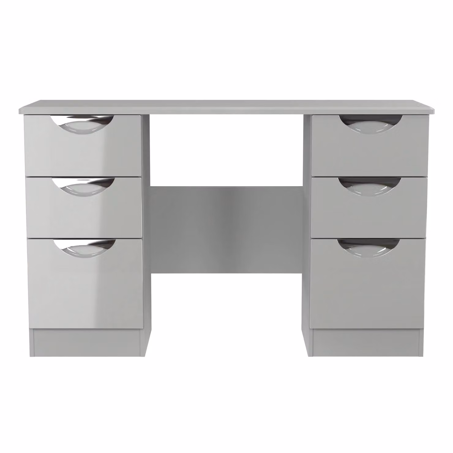 2 U Holborn 6 Drawer Kneehole Writing Desk in Mid Grey – 2