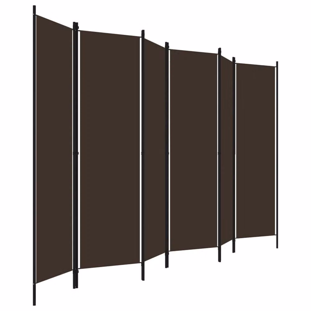 Berkfield Home 6-Panel Modern Room Divider, Brown, W: 300 cm, H: 180 cm – 3