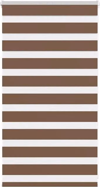 Berkfield Home Brown Zebra Blind with Polyester Fabric, W: 90 cm, H: 100 cm