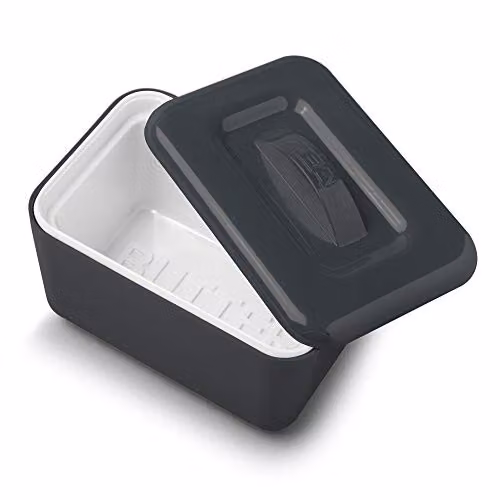 Zeal Melamine Insulated Butter Dish with Lid, Grey, 500 g Capacity – 1