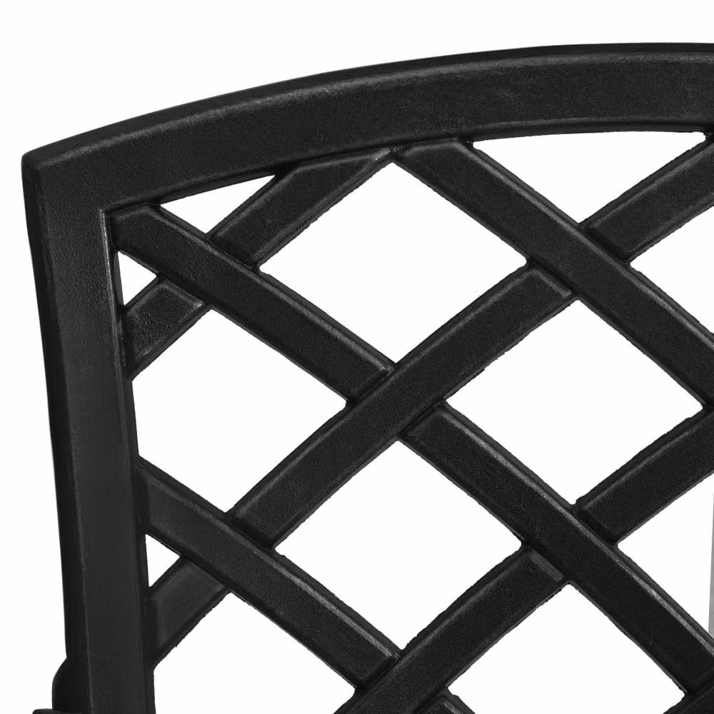 Berkfield Home Beautiful 3 Piece Cast Aluminium Bistro Set in Matt Black – 4