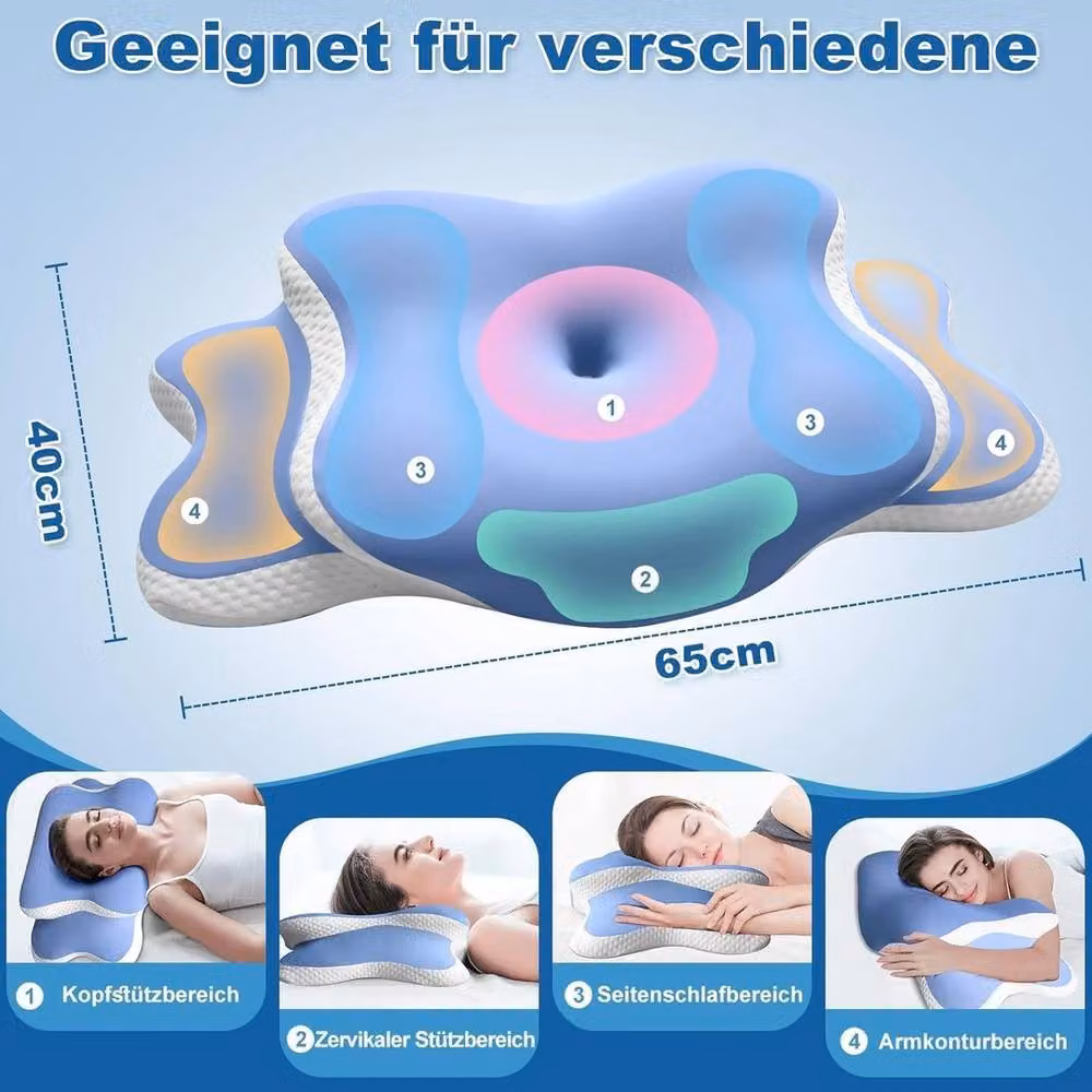 KORVIXA Blue Memory Foam Cervical Pillow for Babies – 2
