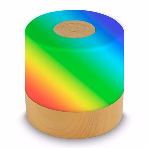 B.K.Licht RGBW LED Cube Table Lamp, Rechargeable Cordless Wood Effect in Beige, IP44 Dimmable Touch Lamp – 4