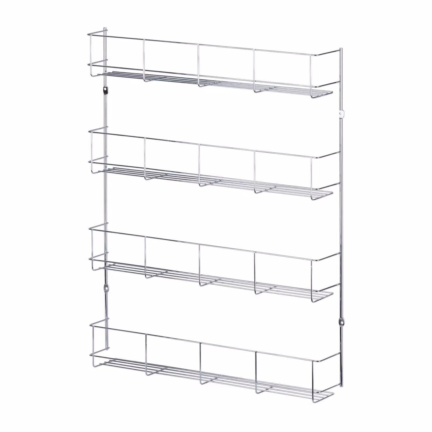 LIVIVO 4 Tier Metal Spice Rack with Cupboard Door in Metallic Silver – 5