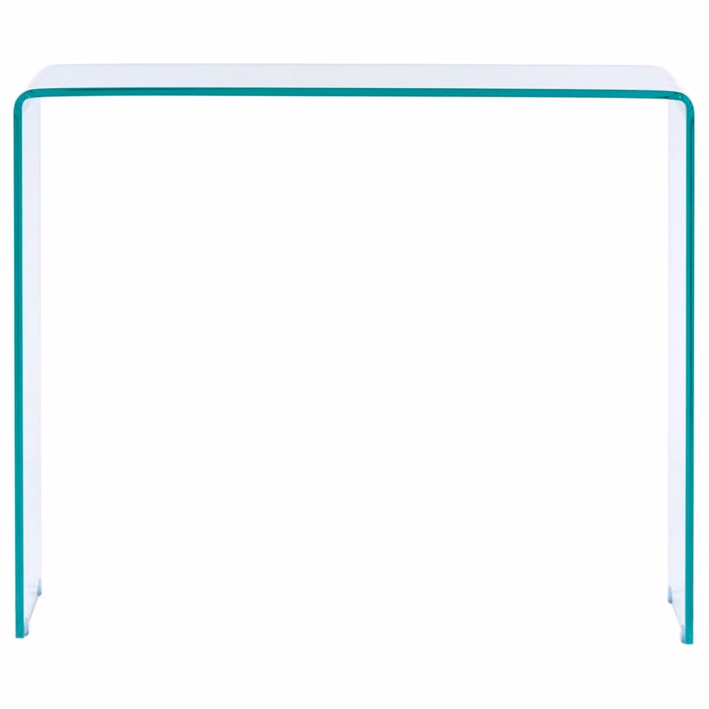 Wyld and Coco Transparent Tempered Glass Console Table in Clear, W: 90 cm, D: 30 cm – 2