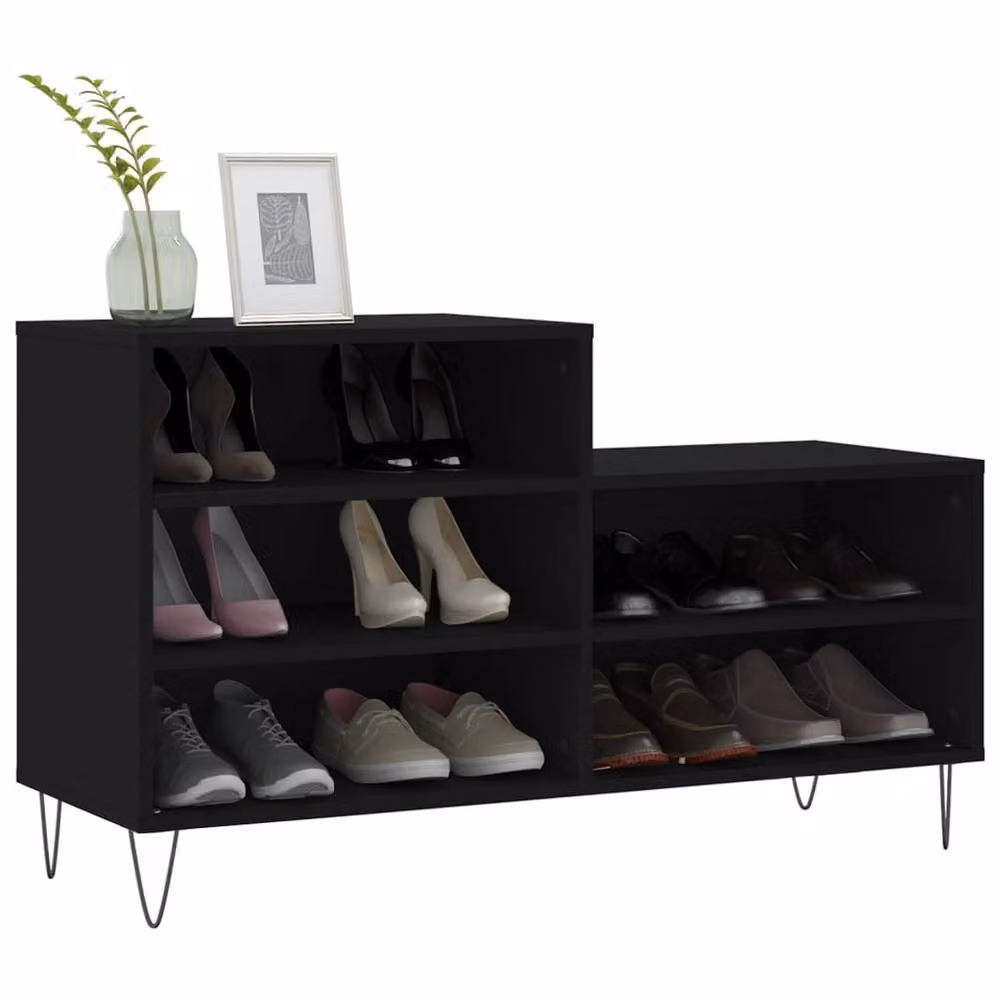 Berkfield Home Modern Black Shoe Cabinet W/D/H: 102 x 36 x 60 cm – 3