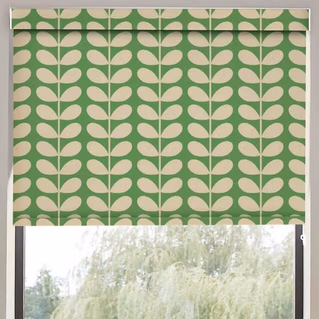 Orla Kiely Solid Stem Made to Measure Thermal Insulating Blackout Roller Blind in Green