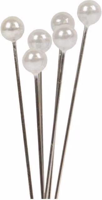 KDMD White Pearl Headed Metal Pins, 5 cm, 3 Pack