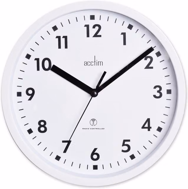 Acctim Nardo Radio Controlled Wall Clock, White