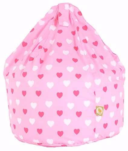 BeanLazy Pink Cotton Hearts Adult Bean Bag