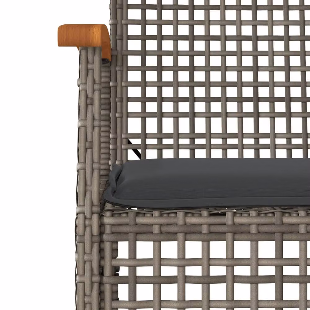 Berkfield Home Beautiful 5 Piece Grey Poly Rattan Garden Dining Set with Cushions – 3