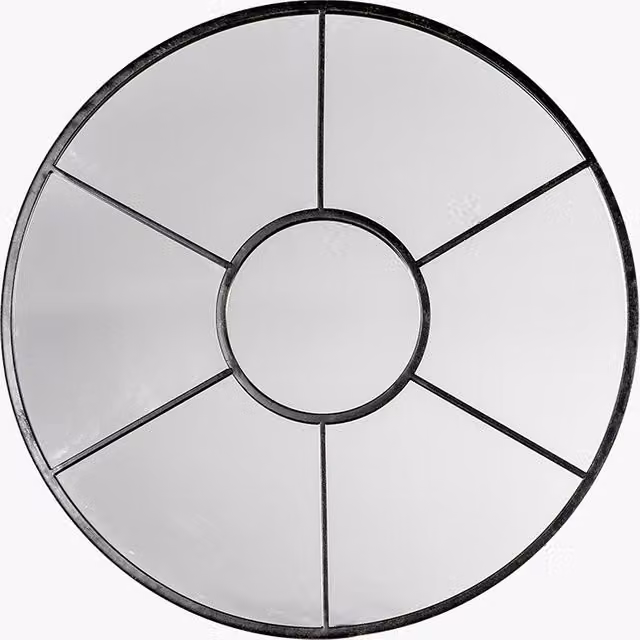 Perch & Parrow Cartmel Round Modern Mirror in Black