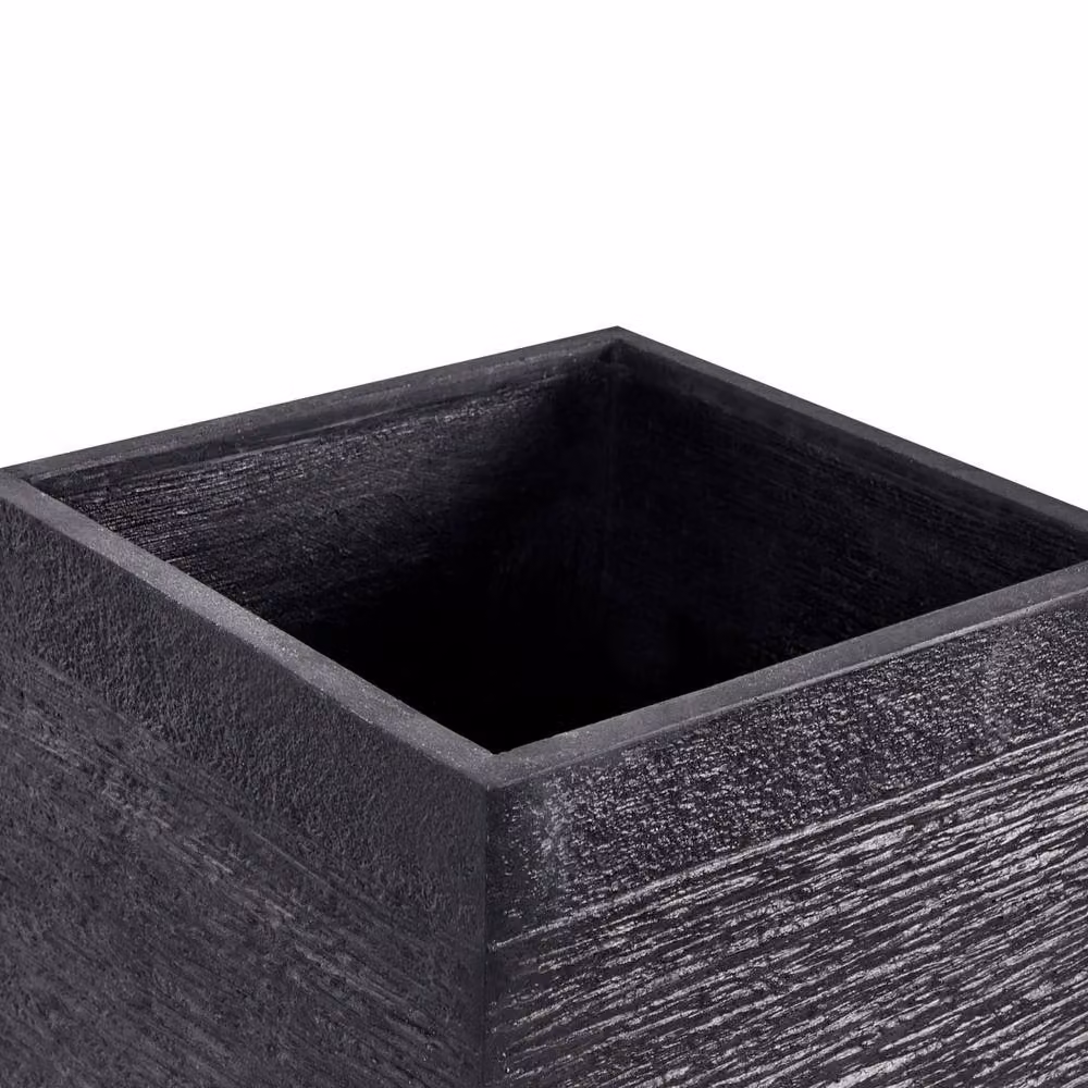 Wyld and Coco Black Fibre Clay Tall Square Planter W/D/H: 40 x 40 x 77 cm – 3