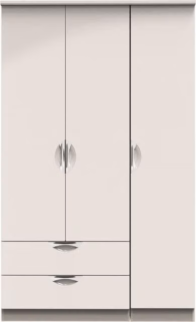 2 U Holborn Ready Assembled Triple Wardrobe with 2 Drawers in Taupe