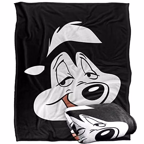 Warner Brothers Looney Tunes Silky Touch Super Soft Fleece Throw Blanket, Multicolour and White, W/D: 152 x 127 cm