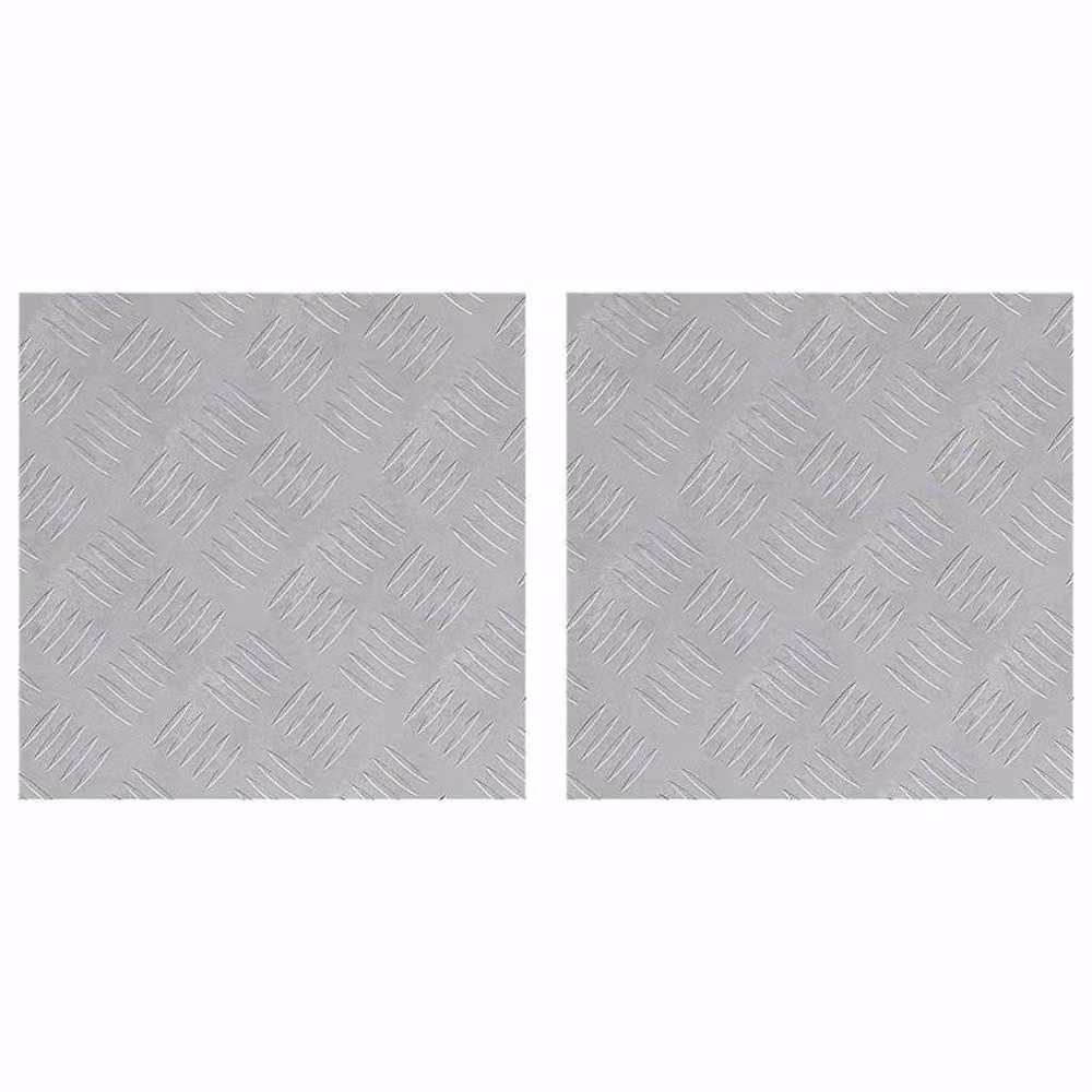 Berkfield Silver Aluminium Anti-Slip Checker Plate Sheets, 2 Pack, W/D: 40 x 40 cm – 2