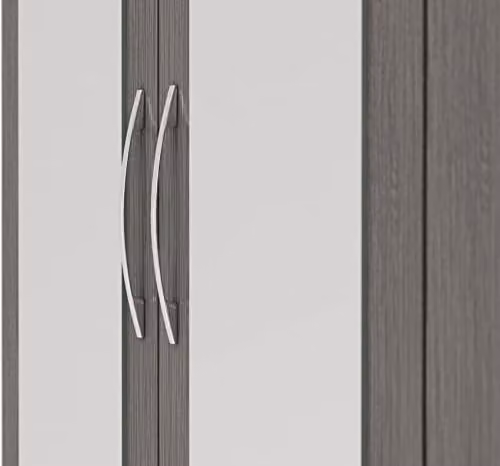 Seconique Nevada 4 Door 2 Drawer Mirrored Wardrobe in Black – 4