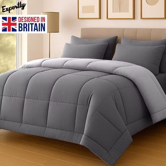 Grace Premium Grey Hollow Fibre All Season Duvet, 10.5 Tog, Single – 1