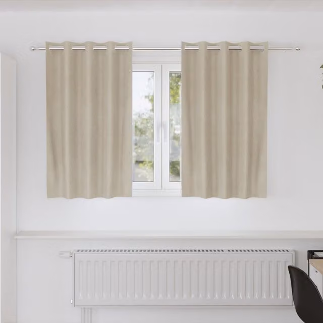 Berkfield Home Cream Velvet Blackout Eyelet Curtains, 2 Pack