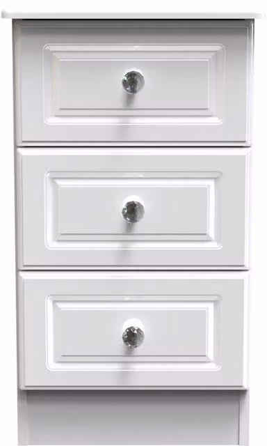 Ready Assembled 2 U Windsor 3 Drawer Bedside Table in White