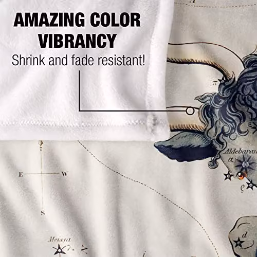 Graffitee Studios Vintage Taurus Zodiac Super Soft Fleece Throw Blanket, White, W: 152 cm, D: 127 cm – 3