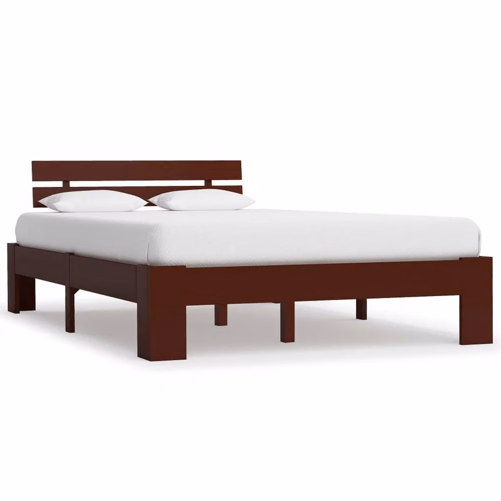 Berkfield Home Solid Pine Wood Bed Frame, Brown, W: 140 cm, D: 200 cm, H: 66 cm – 2