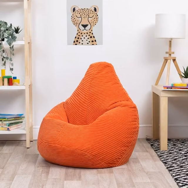 ICON Orange Cord Kids Bean Bag Chair
