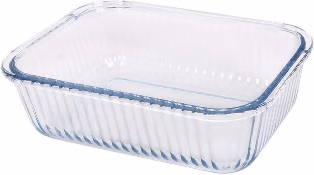 Argon Tableware Transparent Rectangular Glass Lasagne Dish, W: 22.0 cm, D: 16.5 cm