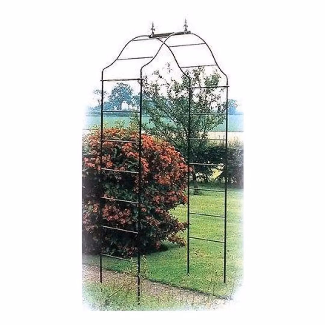 Poppyforge Arcadia Arch Hardstanding Garden Archway in Black Solid Steel, L48 x H244 cm – 2