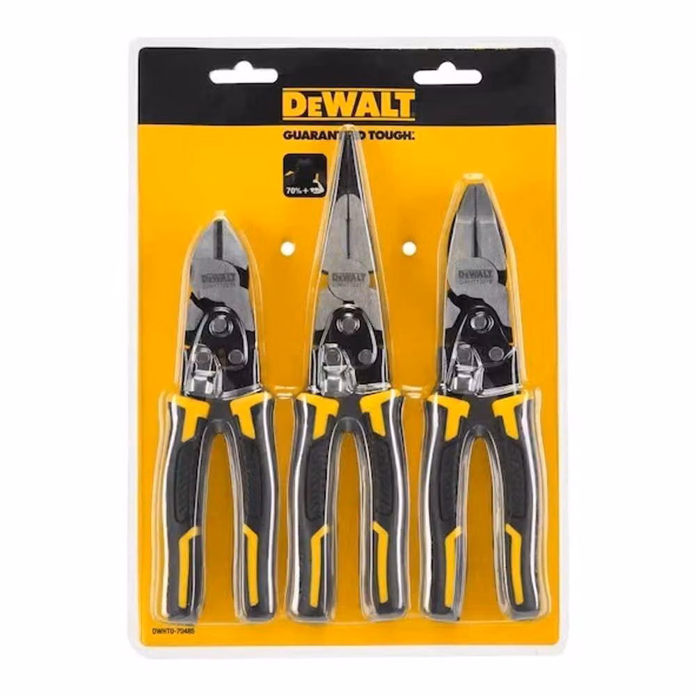 DeWalt Steel Compound Action Pliers Set, Pack of 3, Black – 2