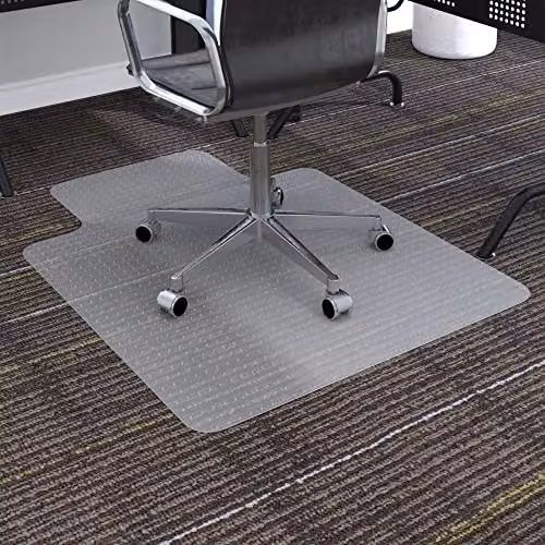 HOMCOM Office Carpet Protector Chair Mat, Clear and White, W: 120 cm, D: 90 cm – 3