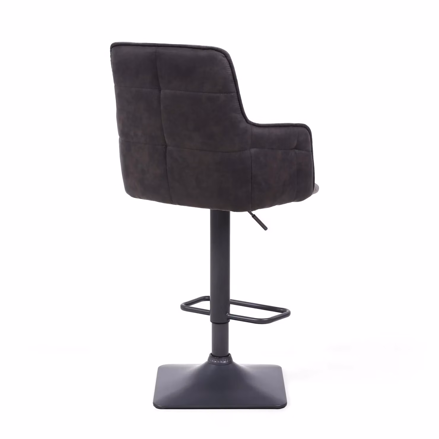 Shankar Orion Pair of Grey Suede Effect Microfibre Bar Stools with Metal Frame – 2