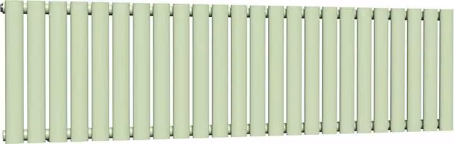 Lux Heat Oval Horizontal Wall Mounted Steel Radiator in Green, W: 144 cm, H: 40 cm
