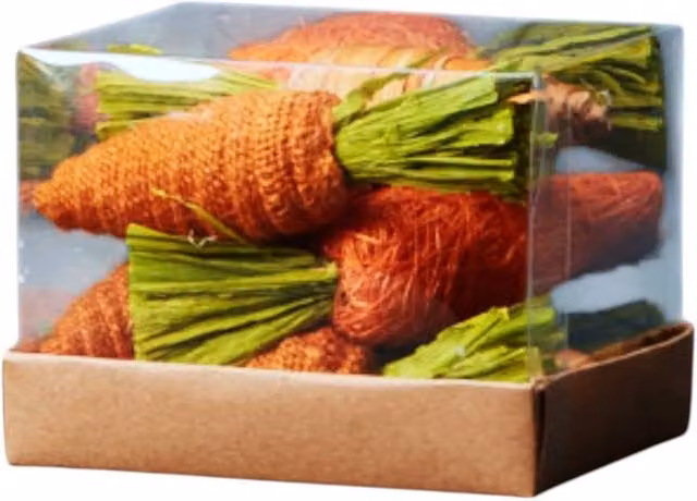 Four Candle Set of 9 Orange and Green Fabric Carrot Easter Decorations – 1