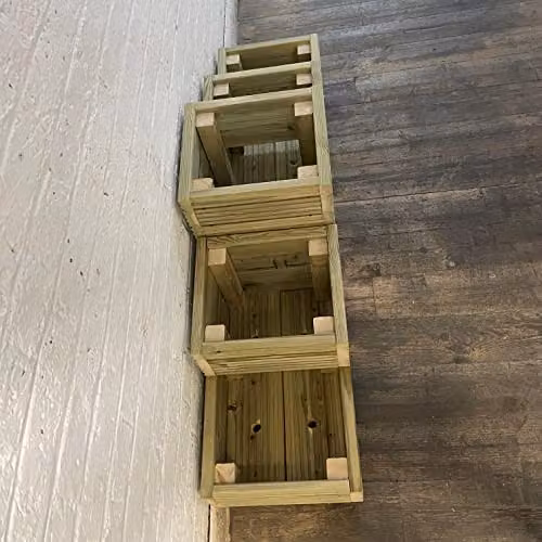 Cutncraft Designs 3-Tiered Wooden Raised Bed Planter, Brown, W/D/H: 145 x 48 x 35 cm – 4