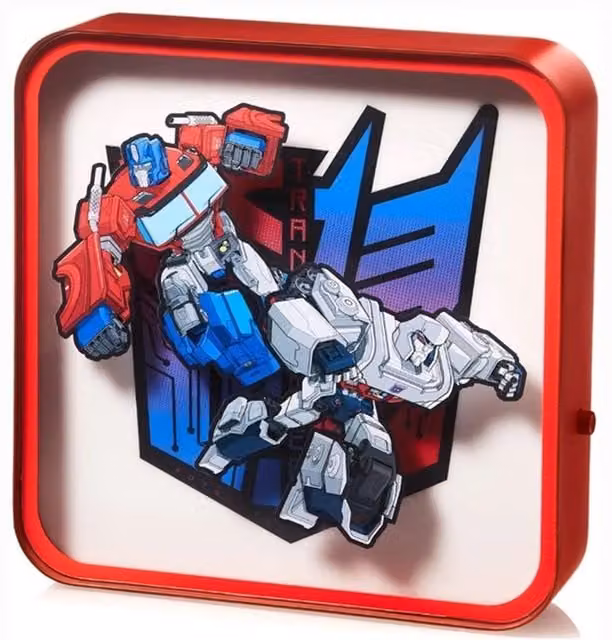 Numskull Transformers 3D LED Wall Light and Desk Lamp in Red and Transparent Plastic