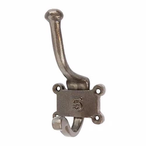 Hammer and Tongs Iron Wall Hook in Raw Grey, W50mm x H115mm