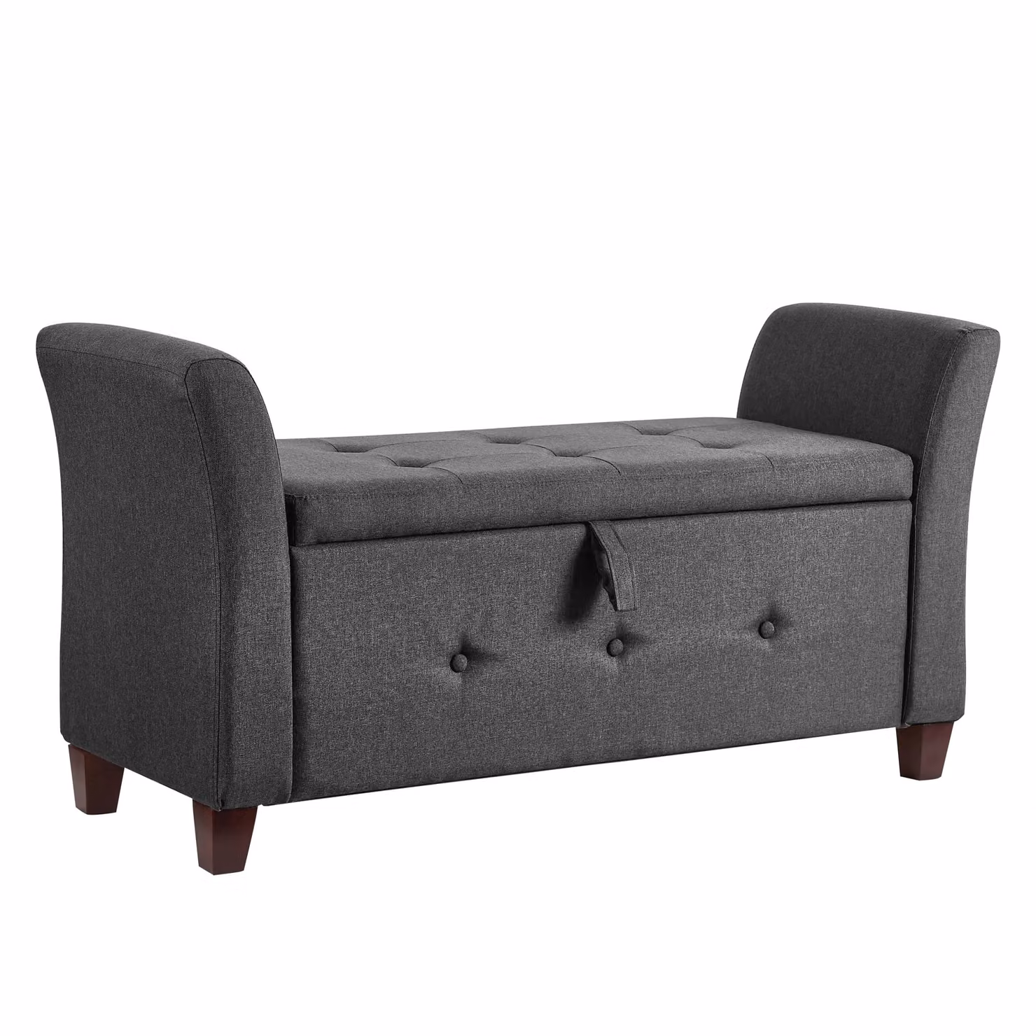 Vida Designs Seville Storage Ottoman in Dark Grey Velvet Fabric – 6