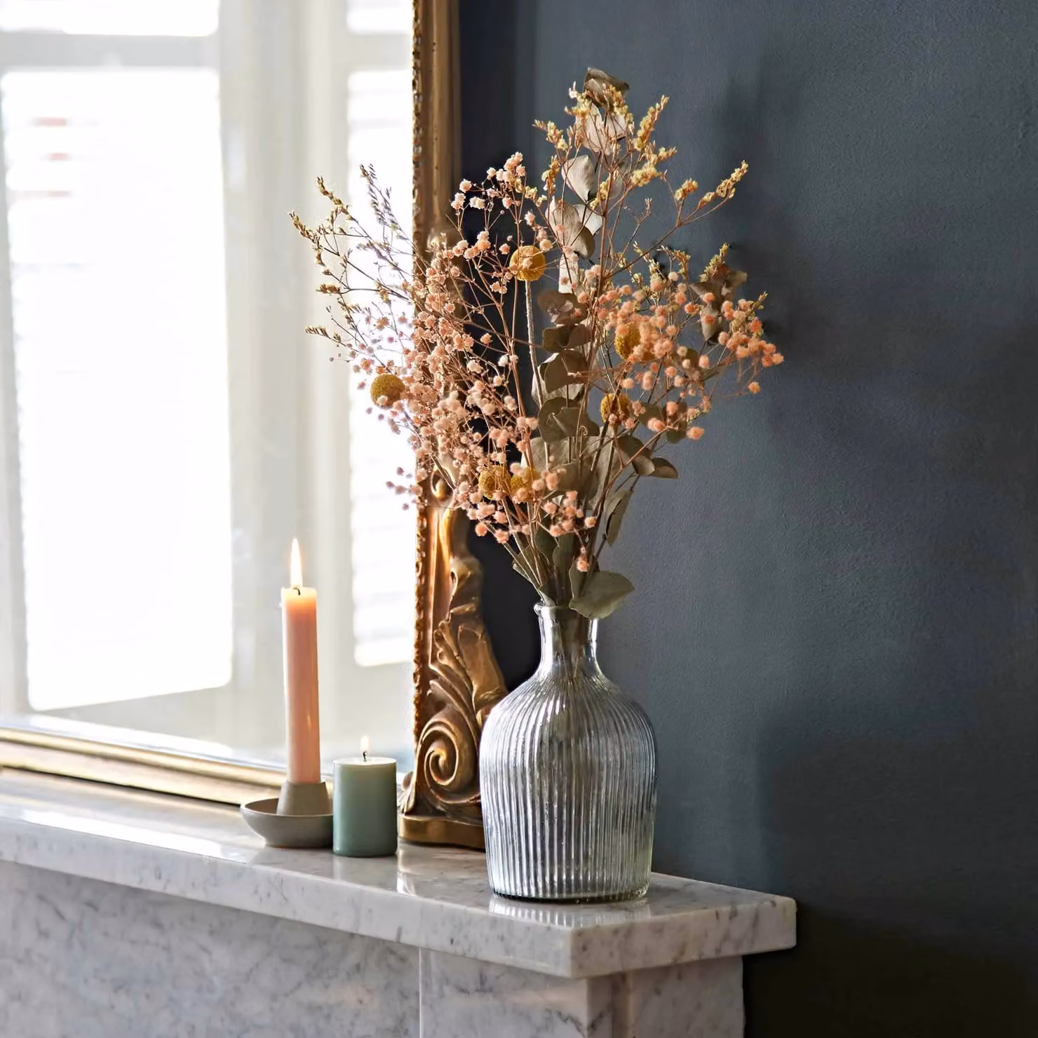 Paper High Small Transparent Rippled Glass Bottle Vase – 2