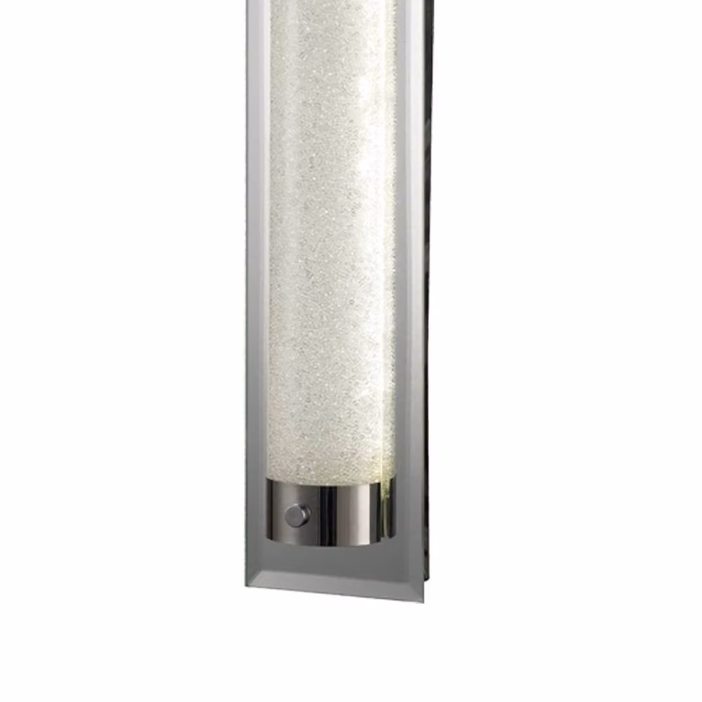 Netlighting Tube Flush LED Ceiling Light, 21W, 4000K, 1800lm, Grey and Chrome Sand Diamond Crystal Finish – 3