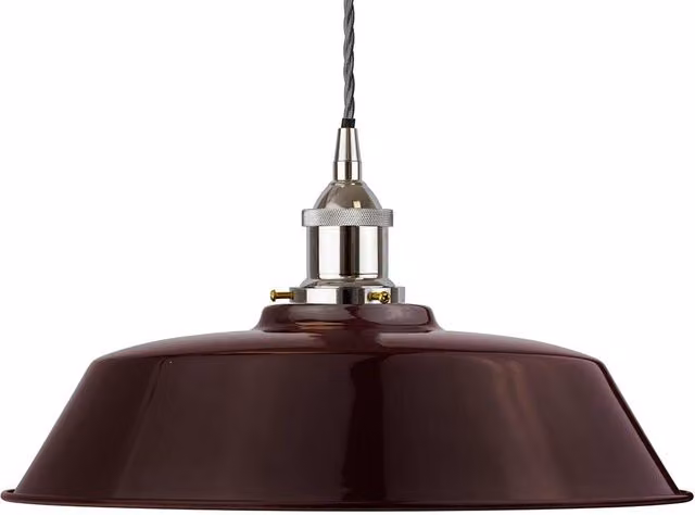 SE Home Chancery Pendant Light in Burgundy Red and Grey with Nickel Finish