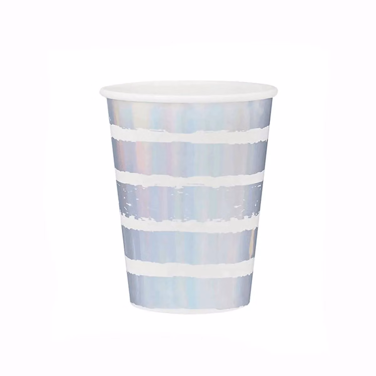 Club Green Iridescent Striped Paper Cups, Multicolour, Pack of 8 – 2